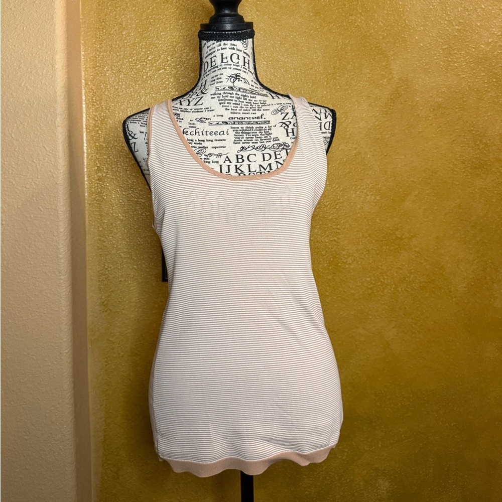 Zara Brown & White Striped Tank Top